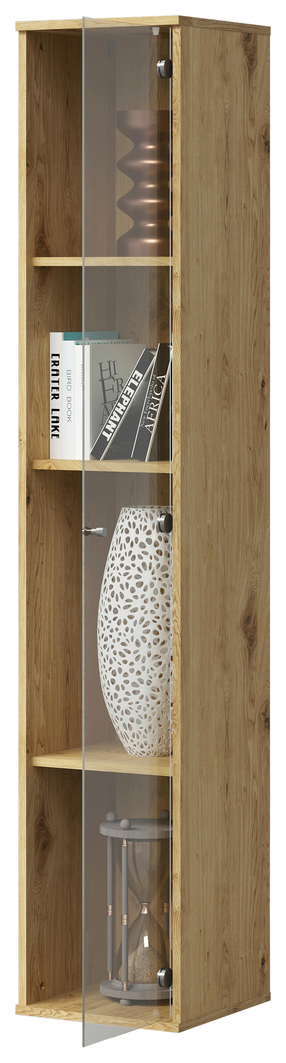 Vitrine  Eiche Artisan Nachbildung B/H/T: ca. 32x171x33 cm Bora_112_Vitrine 109-112 - Eiche (32,00/171,00/33,00cm)