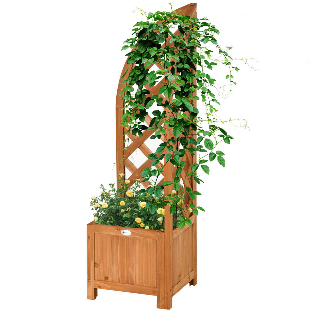 Outsunny Eckbeet B/H/L: ca. 32x108x32 cm Eckbeet - braun (32,00/32,00/108,00cm) - Outsunny