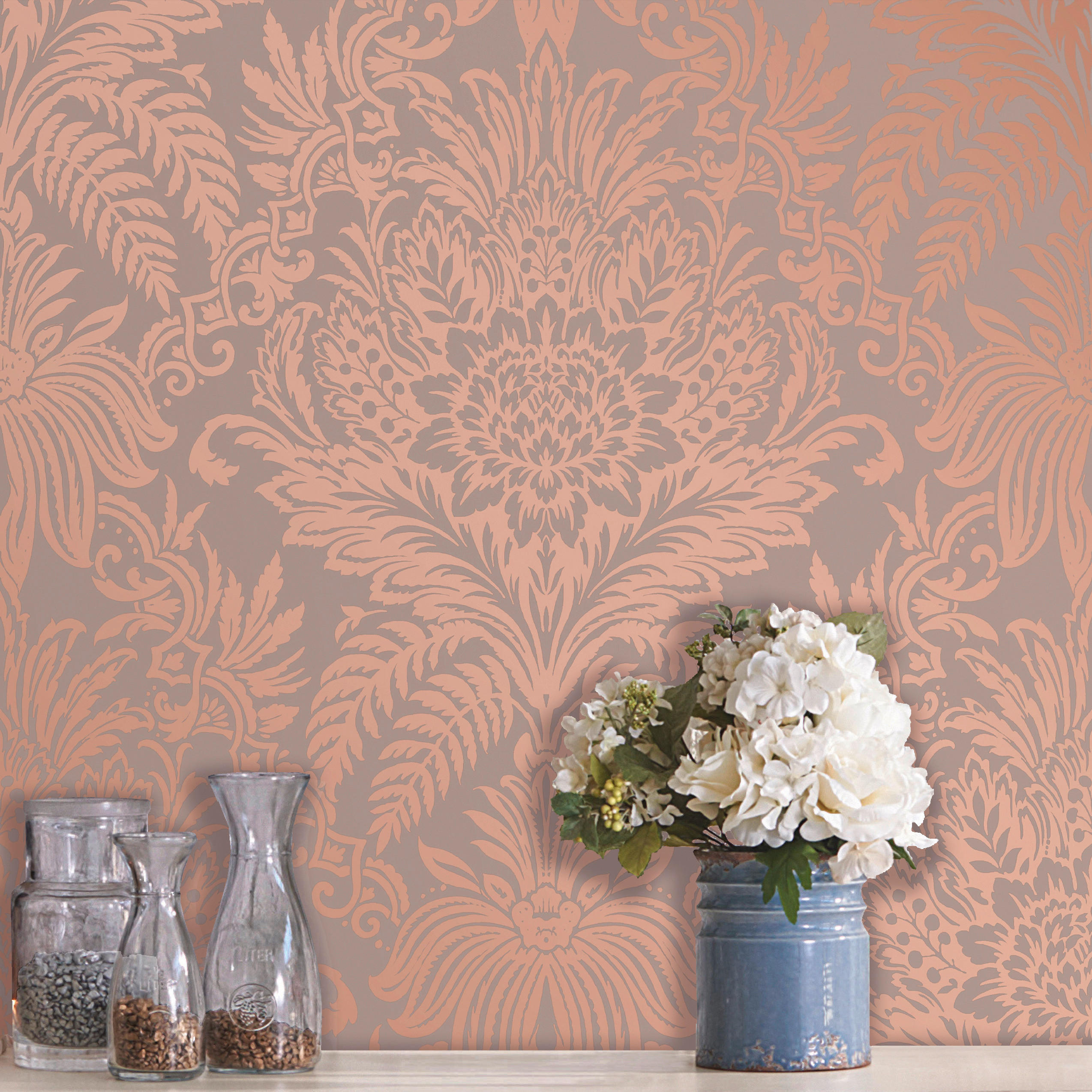 UGEPA Vinyltapete Blume bronze B/L: ca. 53x1005 cm metallic Vinyltapete_A33813 - bronze (53,00/1005,00cm) - UGEPA