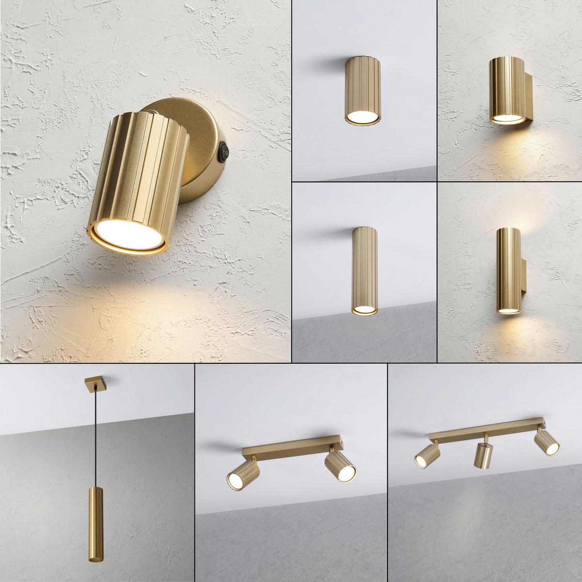 Lamkur Wandleuchte gold Stahl B/H/L: ca. 8x16x8 cm GU10 1 Brennstellen Prisma - gold (8,00/8,00/16,00cm) - Lamkur