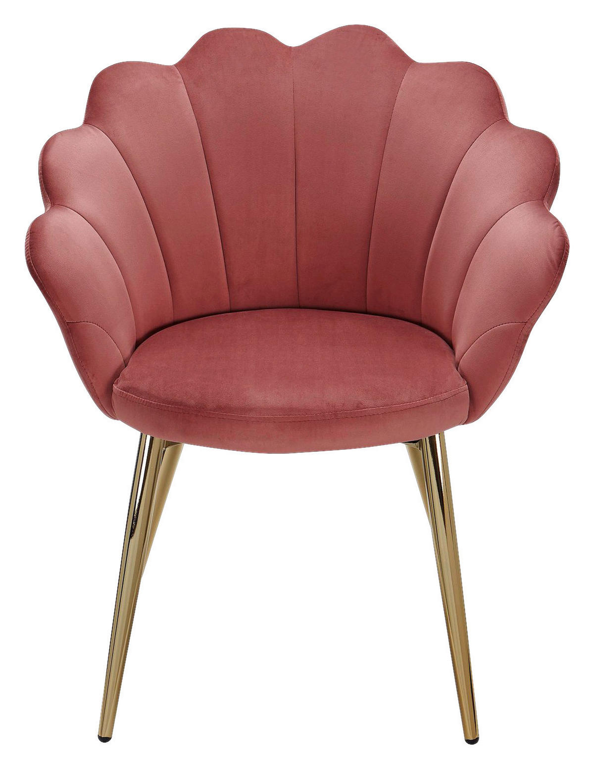 Stuhl rosa gold Stoff Eisen B/H/T: ca. 47,5x80x53 cm Esszimmerstuhl - gold/rosa (47,50/80,00/53,00cm) - Wohnling