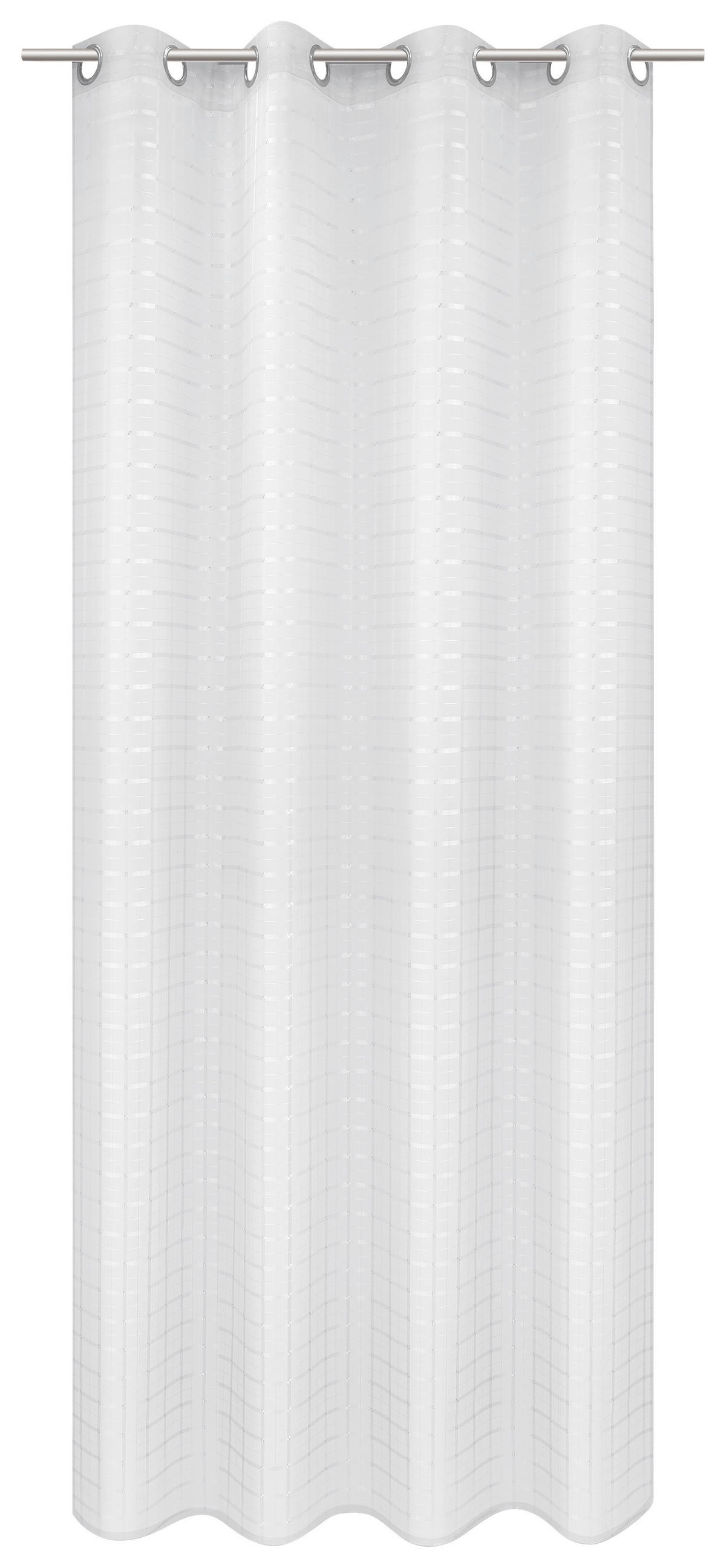 Ösenvorhang Check weiß B/L: ca. 135x245 cm Check - weiß (135,00/245,00cm) - POCOline
