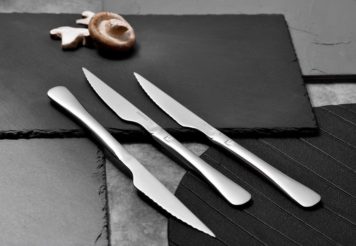 BERGNER Steakmesser MUNICH silber Edelstahl 6 tlg. MUNICH - silber (4,50/9,00/27,00cm) - BERGNER