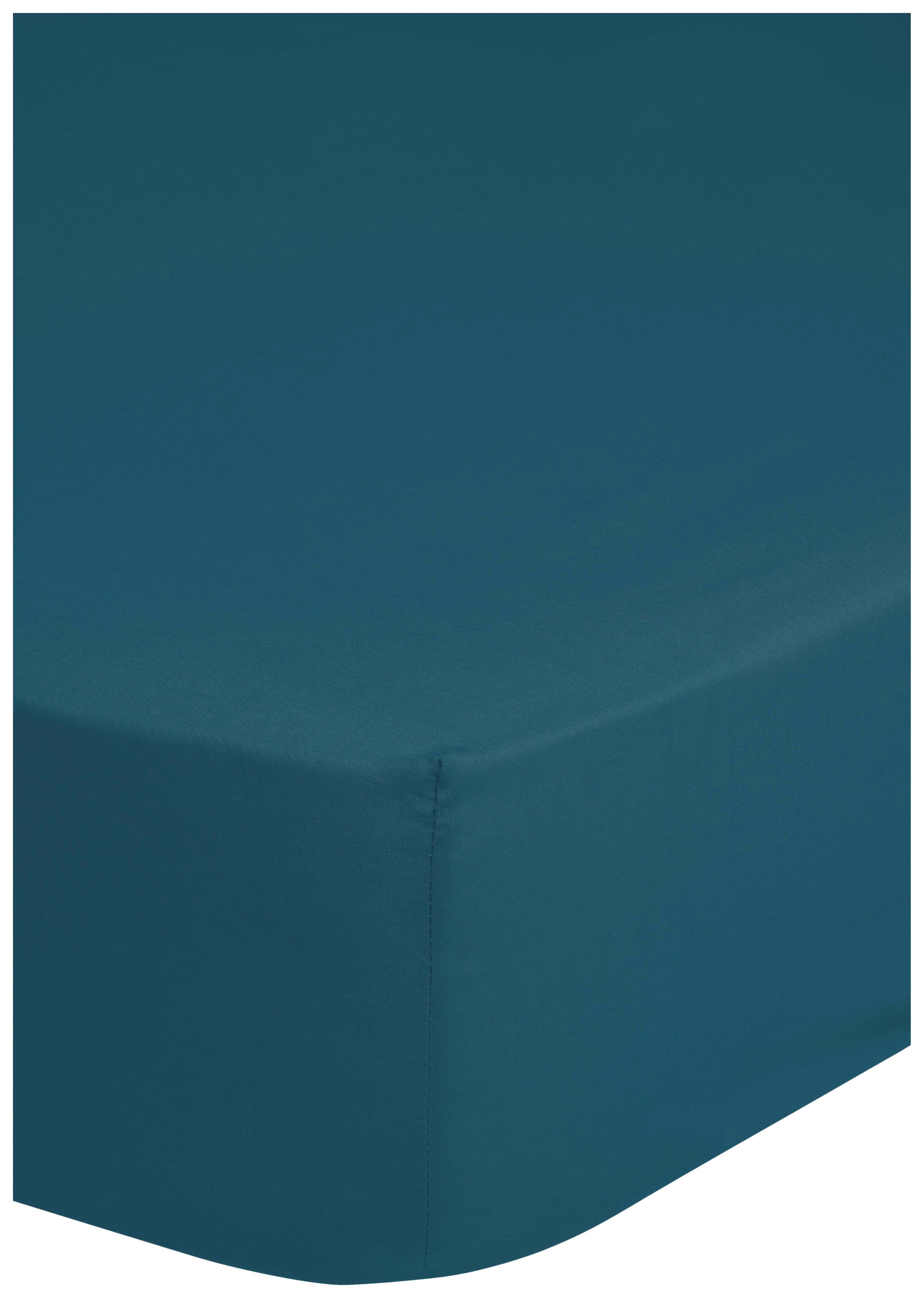 Baumwoll Spannbetttuch Satin Spannbetttuch-Satin 90x220cm - petrol (90,00/220,00cm) - HIP