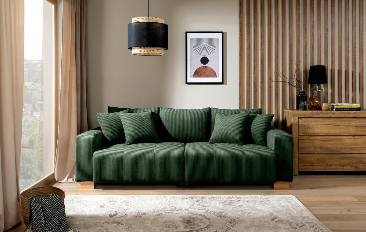 Big Sofa Alpha New grün Microfaser B/H/T: ca. 244x85x112 cm Alpha New - buche/grün (244,00/85,00/112,00cm)