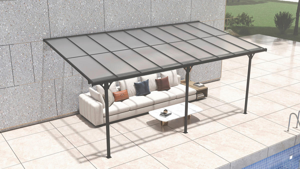 Westmann Terrassenüberdachung Bruce grau Aluminium B/H/T: ca. 556x270x300 cm Bruce - grau (556,00/270,00/300,00cm) - Westmann