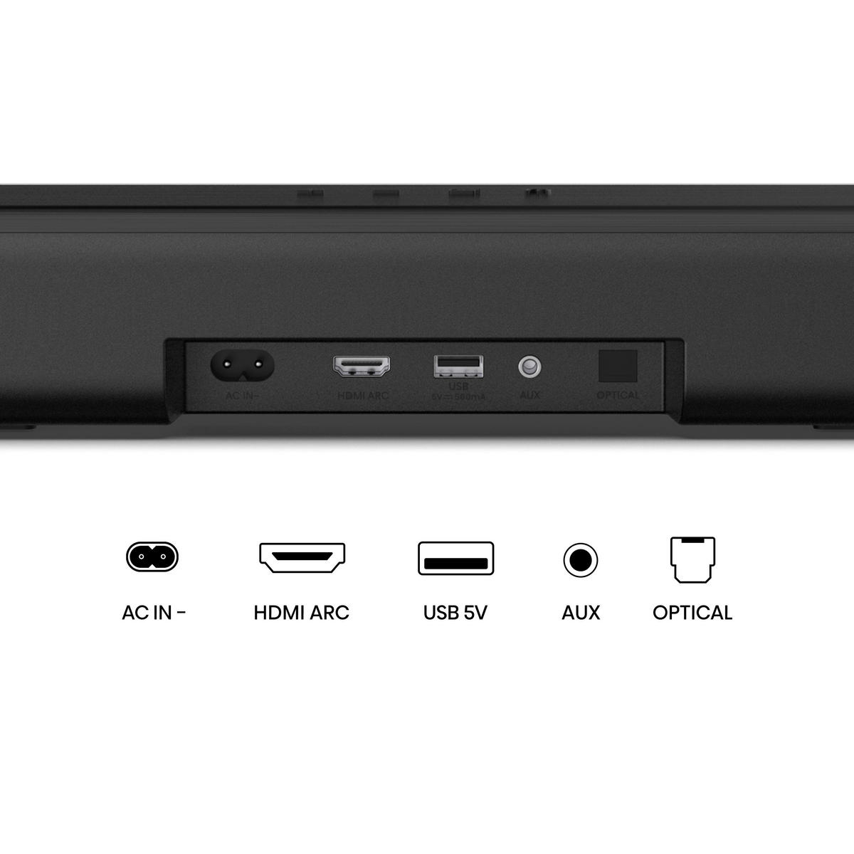 Hisense Soundbar schwarz L: ca. 70 cm Soundbar_HS1000_2.0_Kanal-Hisense - schwarz (70,00cm) - Hisense