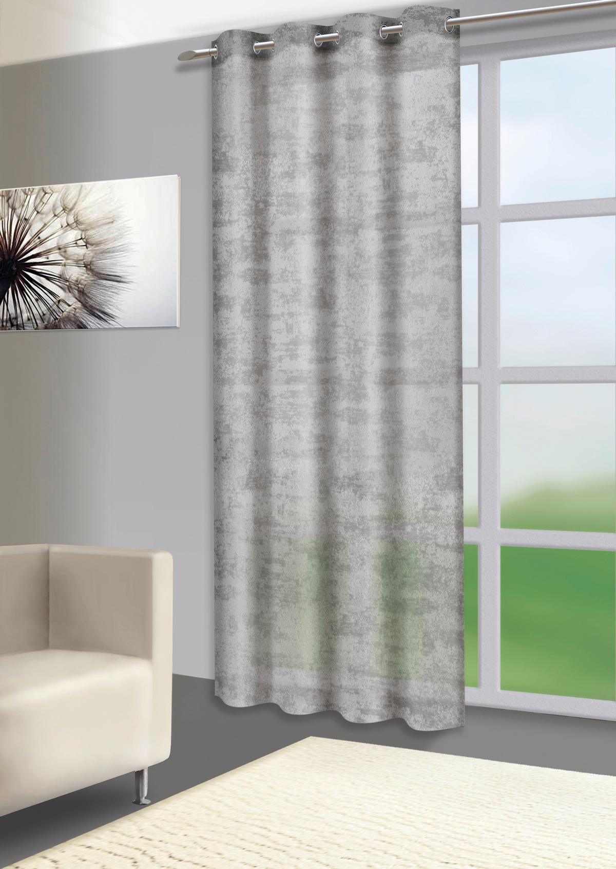 Ösenvorhang Wolke silber B/L: ca. 140x245 cm Wolke - silber (140,00/245,00cm)