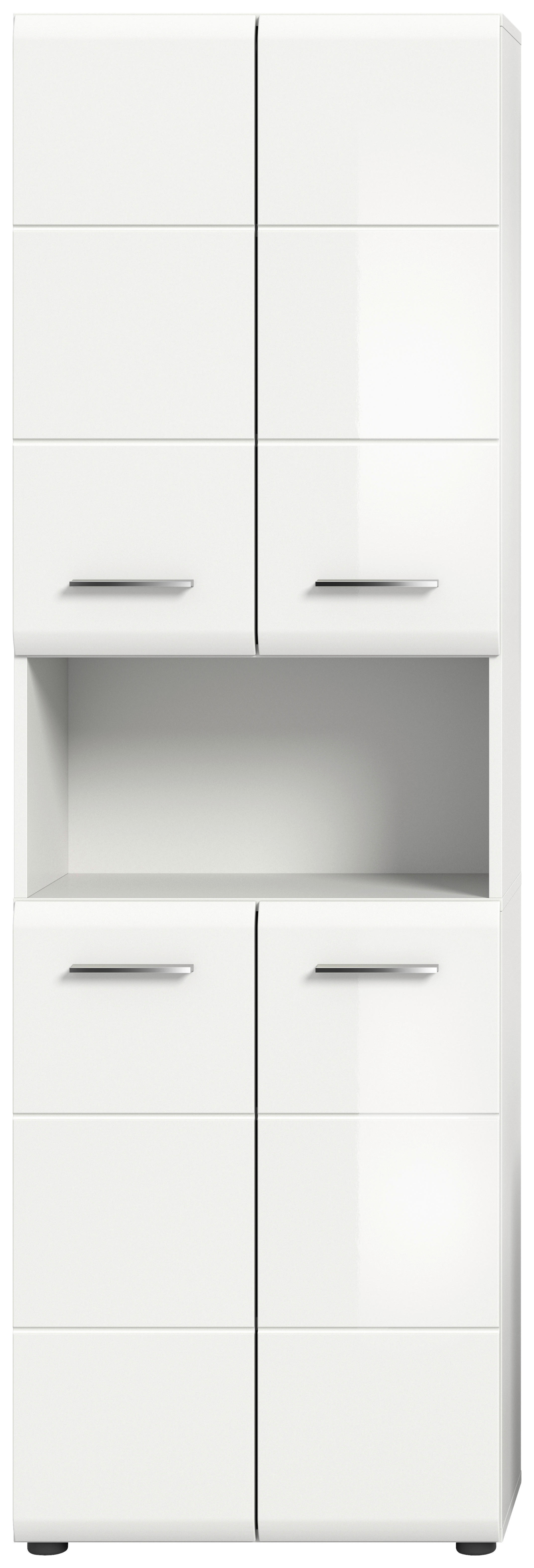 Badhochschrank ICE weiß weiß Hochglanz B/H/T: ca. 60x185x30 cm ICE - weiß (60,00/185,00/30,00cm) - xonox.home