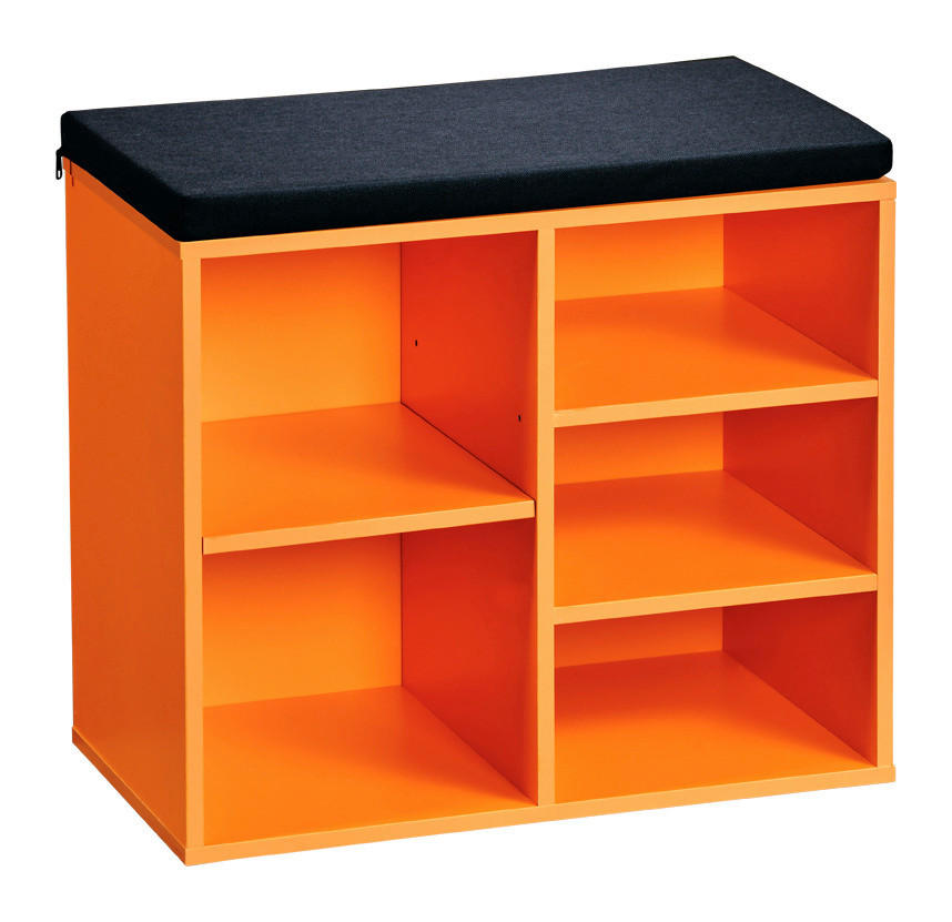 Kesper Schuhregal orange Spanplatte B/H/T: ca. 51,5x48x29,5 cm Schuhregal_mit_Sitzkissen - orange (51,50/48,00/29,50cm) - Kesper