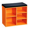 Kesper Schuhregal orange Spanplatte B/H/T: ca. 51,5x48x29,5 cm Schuhregal_mit_Sitzkissen - orange (51,50/48,00/29,50cm) - Kesper