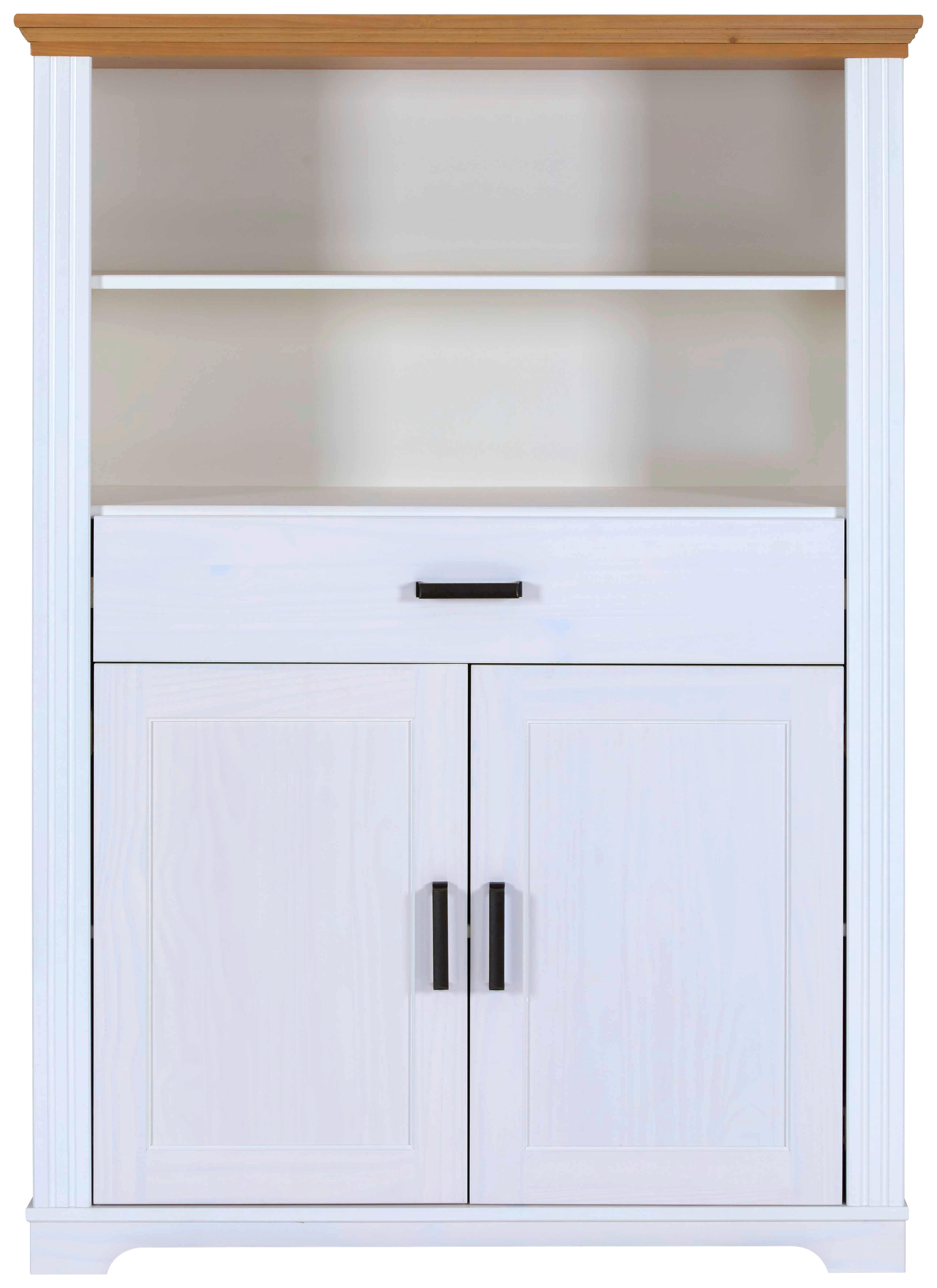 Vitrine Maluno weiß lackiert Holz B/H/L: ca. 41x163x117,2 cm Maluno - weiß (117,20/41,00/163,00cm) - Inter Link