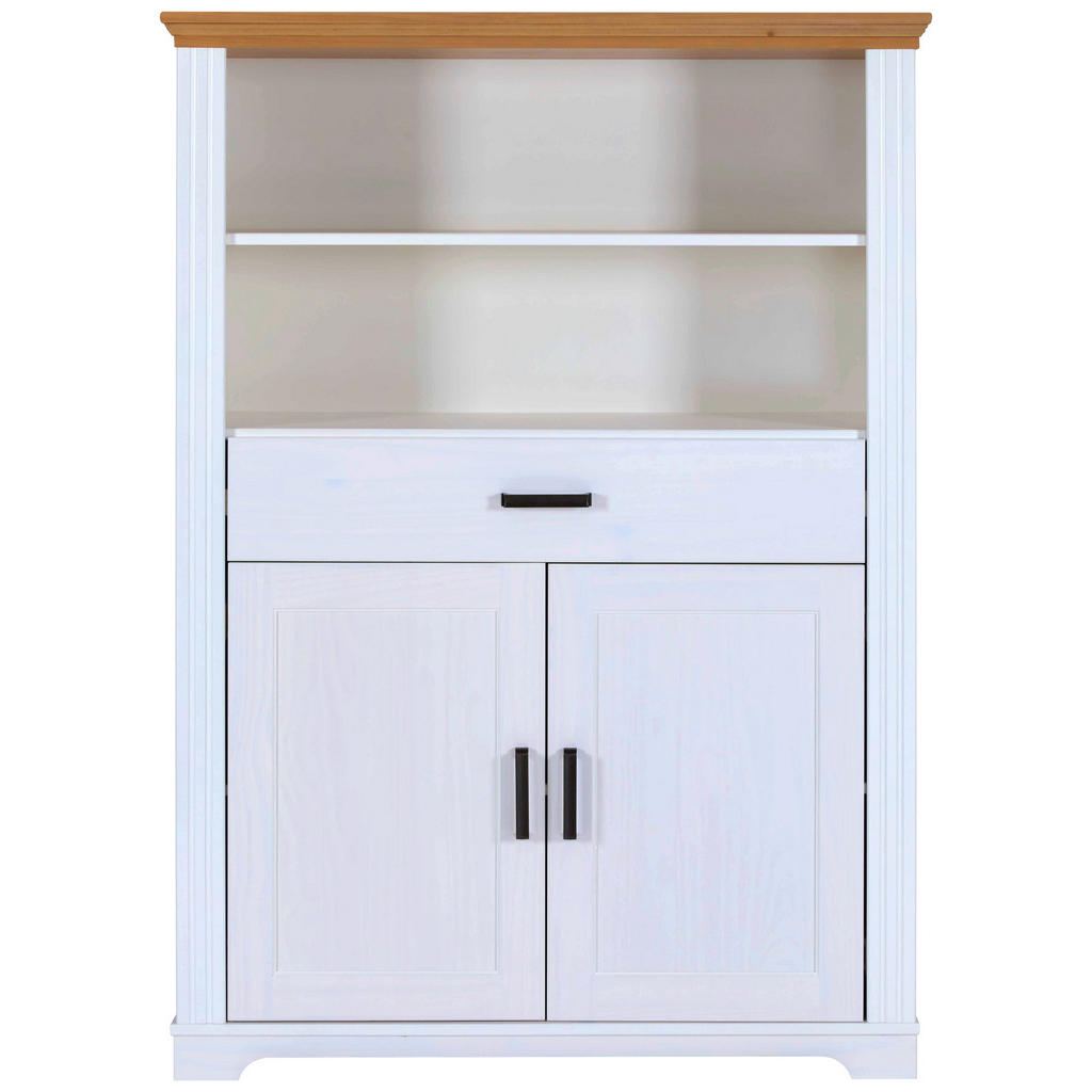 Thumbnail - Vitrine Maluno weiß lackiert Holz B/H/L: ca. 41x163x117,2 cm