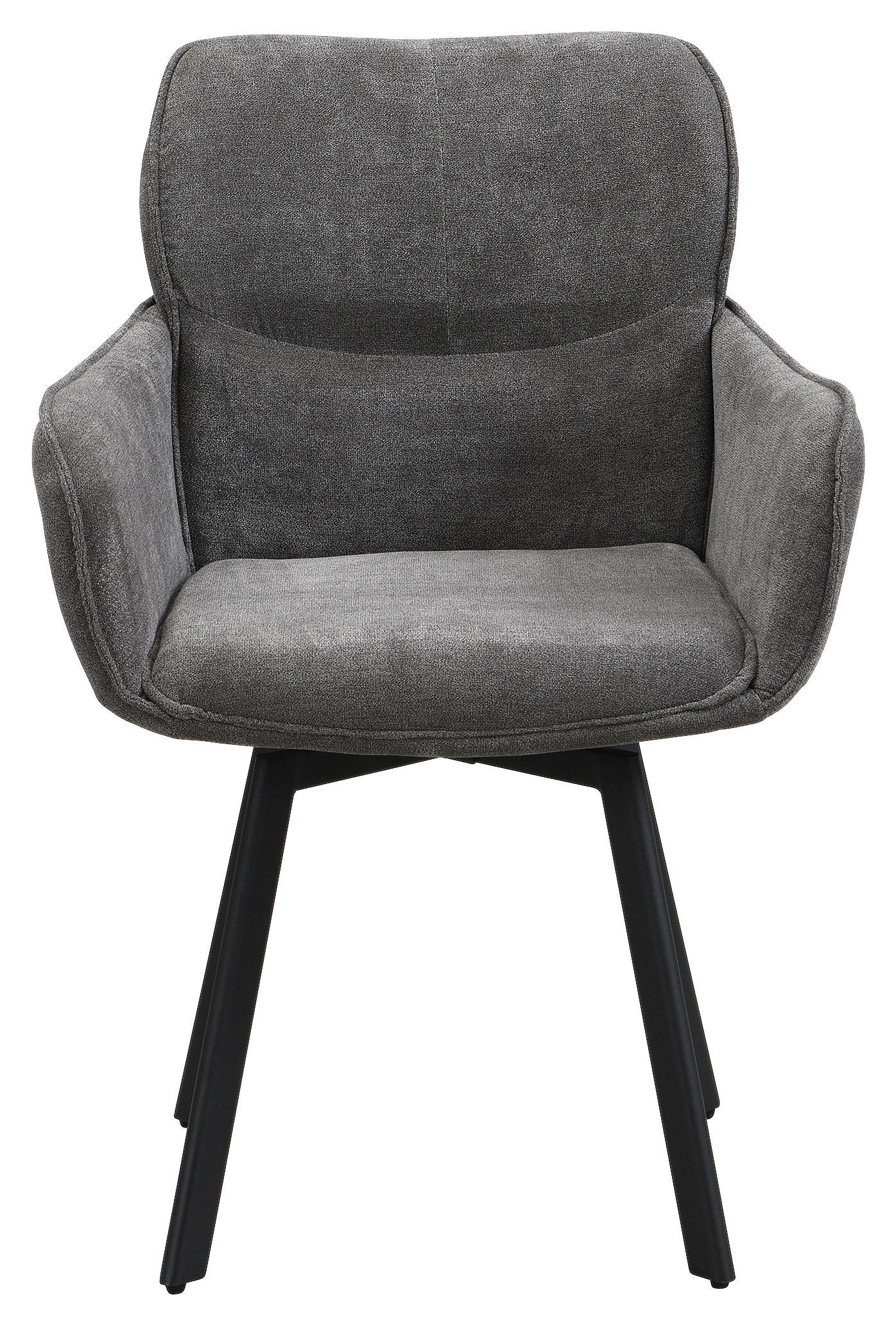 Stuhl RICO schwarz grau Metall Stoff B/H/T: ca. 61x90x63 cm RICO - schwarz/grau (61,00/90,00/63,00cm) - byLIVING