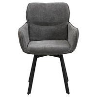 Stuhl RICO schwarz grau Metall Stoff B/H/T: ca. 61x90x63 cm RICO - schwarz/grau (61,00/90,00/63,00cm) - byLIVING