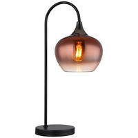 GLOBO Tischleuchte Chromix Anthrazit Kupfer mattschwarz Glas Metall B/H/T/L: ca. 16x54x27,5x27,5 cm E27 1 Brennstellen MAXY - mattschwarz/Kupfer (27,50/16,00/54,00cm) - GLOBO
