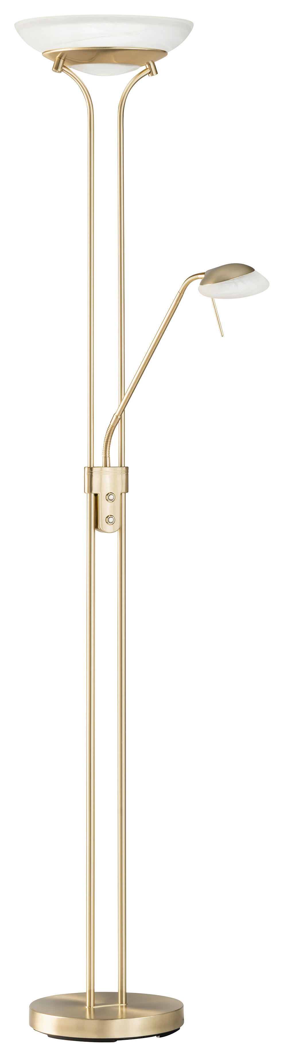 Fischer & Honsel LED-Stehleuchte 40145 messing weiß Glas Metall H/D: ca. 182x32 cm 1 Brennstellen Pool TW - messing/weiß (32,00/182,00cm) - Fischer & Honsel