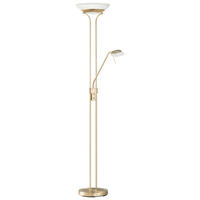 Fischer & Honsel LED-Stehleuchte 40145 messing weiß Glas Metall H/D: ca. 182x32 cm 1 Brennstellen Pool TW - messing/weiß (32,00/182,00cm) - Fischer & Honsel