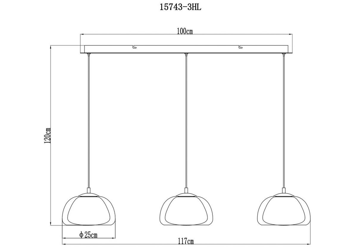 GLOBO Hängeleuchte schwarz Chrom Metall Glas B/H/L: ca. 34x20,5x101 cm Hängeleuchte-Avila - schwarz/Chrom (101,00/34,00/20,50cm) - GLOBO