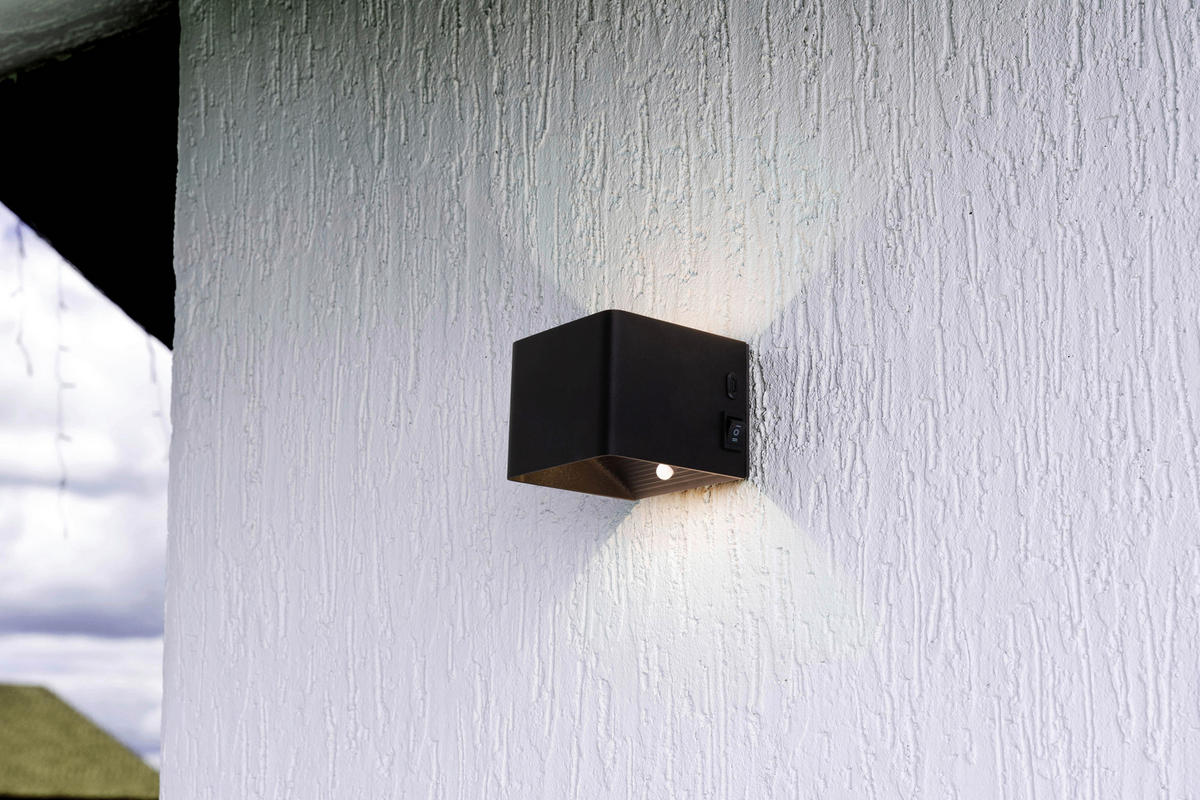 Näve Leuchten LED-Wandleuchte schwarz Metall B/H/T: ca. 10x8x10 cm CUBE - schwarz (10,00/8,00/10,00cm) - Näve Leuchten