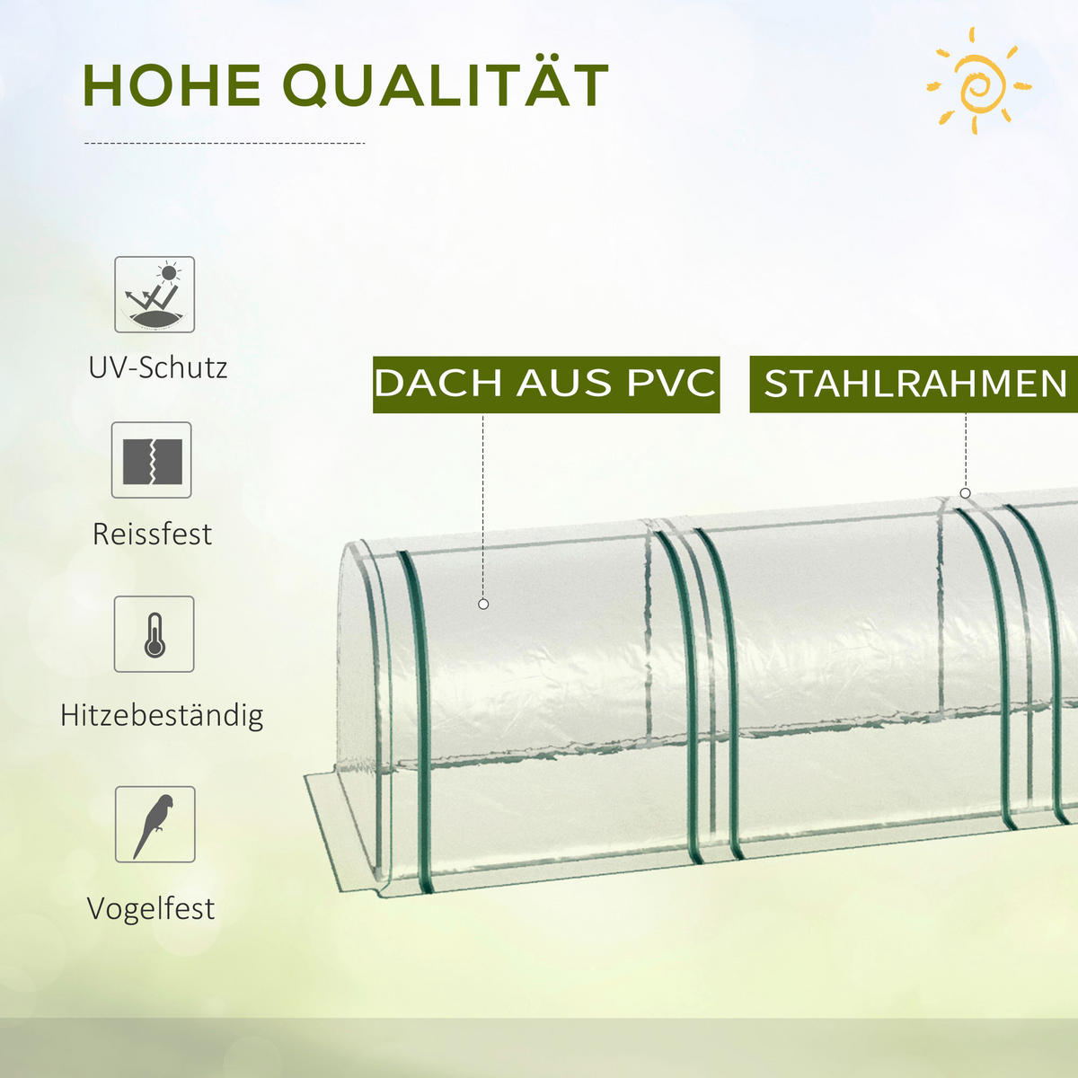 Outsunny Gewächshaus B/H/L: ca. 100x80x295 cm Gewächshaus - transparent (295,00/100,00/80,00cm) - Outsunny