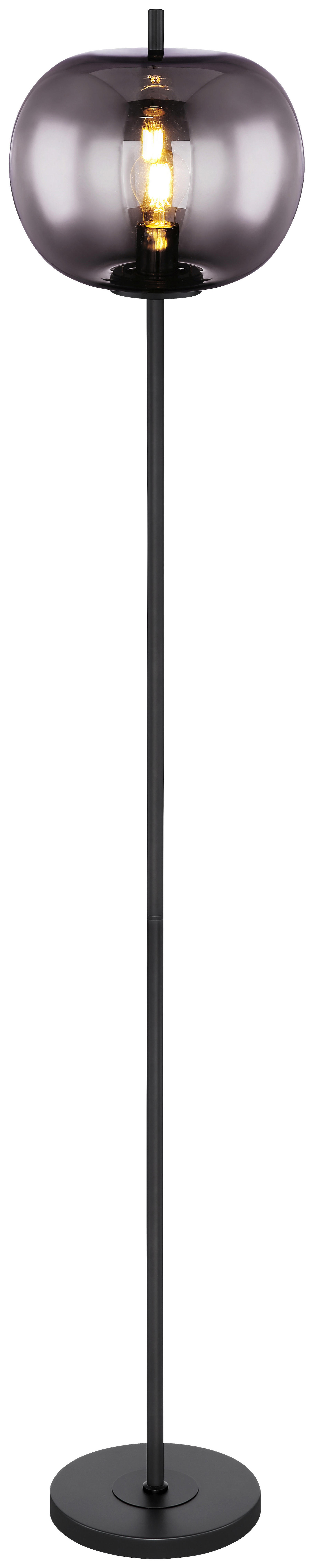 GLOBO Stehleuchte Blacky 15345S schwarz Metall Glas H/D: ca. 160x30 cm E27 1 Brennstellen Blacky - schwarz (30,00/160,00cm)