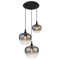 GLOBO Deckenleuchte schwarz Metall H/D: ca. 120x48 cm E27 3 Brennstellen MAXY - schwarz (48,00/120,00cm) - GLOBO