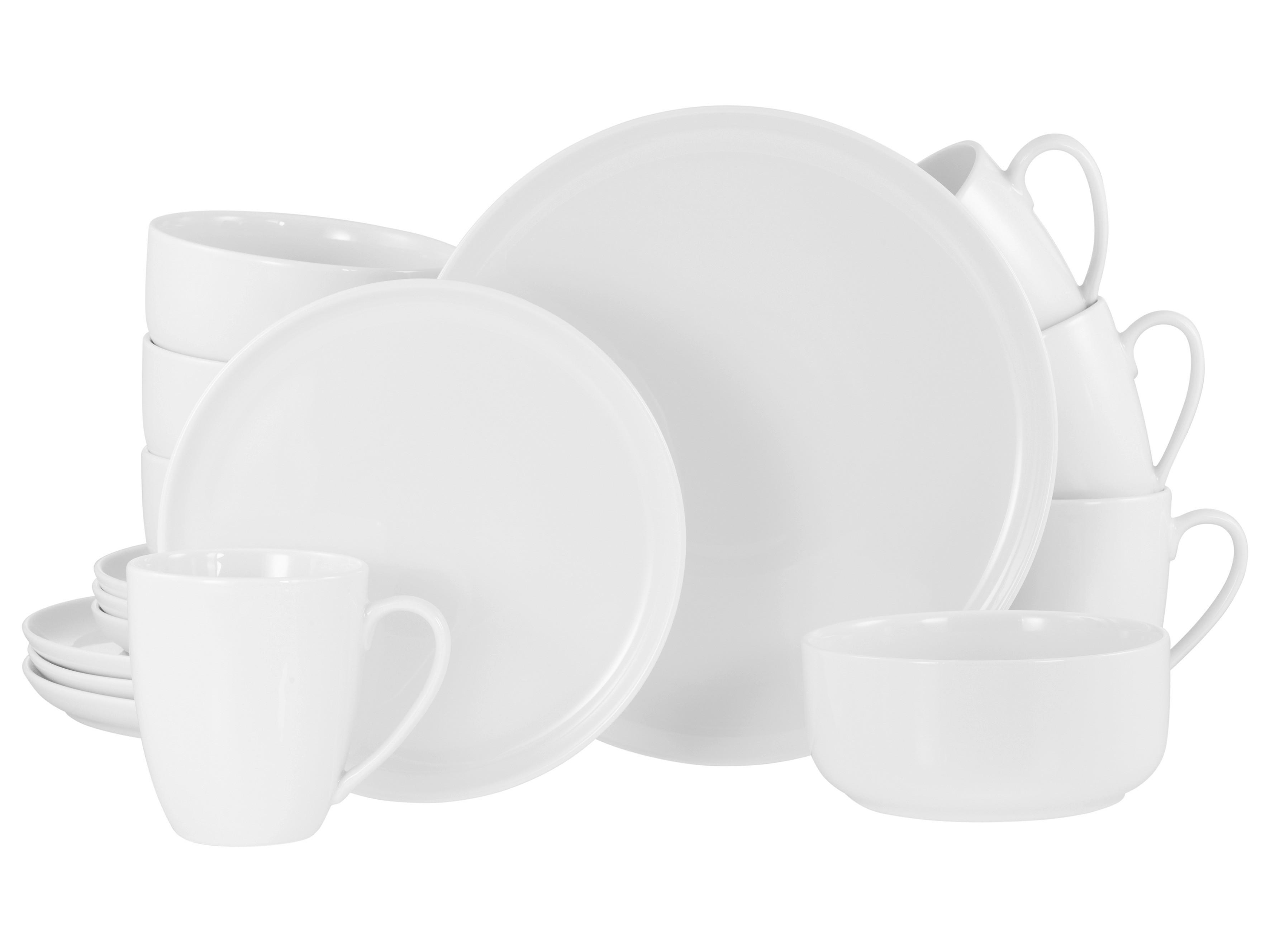 CreaTable Kombiservice Scandi weiß Porzellan 16 tlg. Scandi - weiß - CreaTable