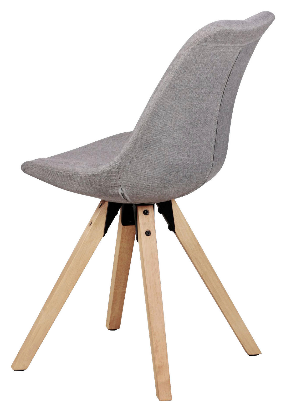 Stuhl 2er-Set hellgrau natur Stoff Echtholz B/H/T: ca. 49x87x52 cm 2er-Set - hellgrau/natur (49,00/87,00/52,00cm) - Wohnling