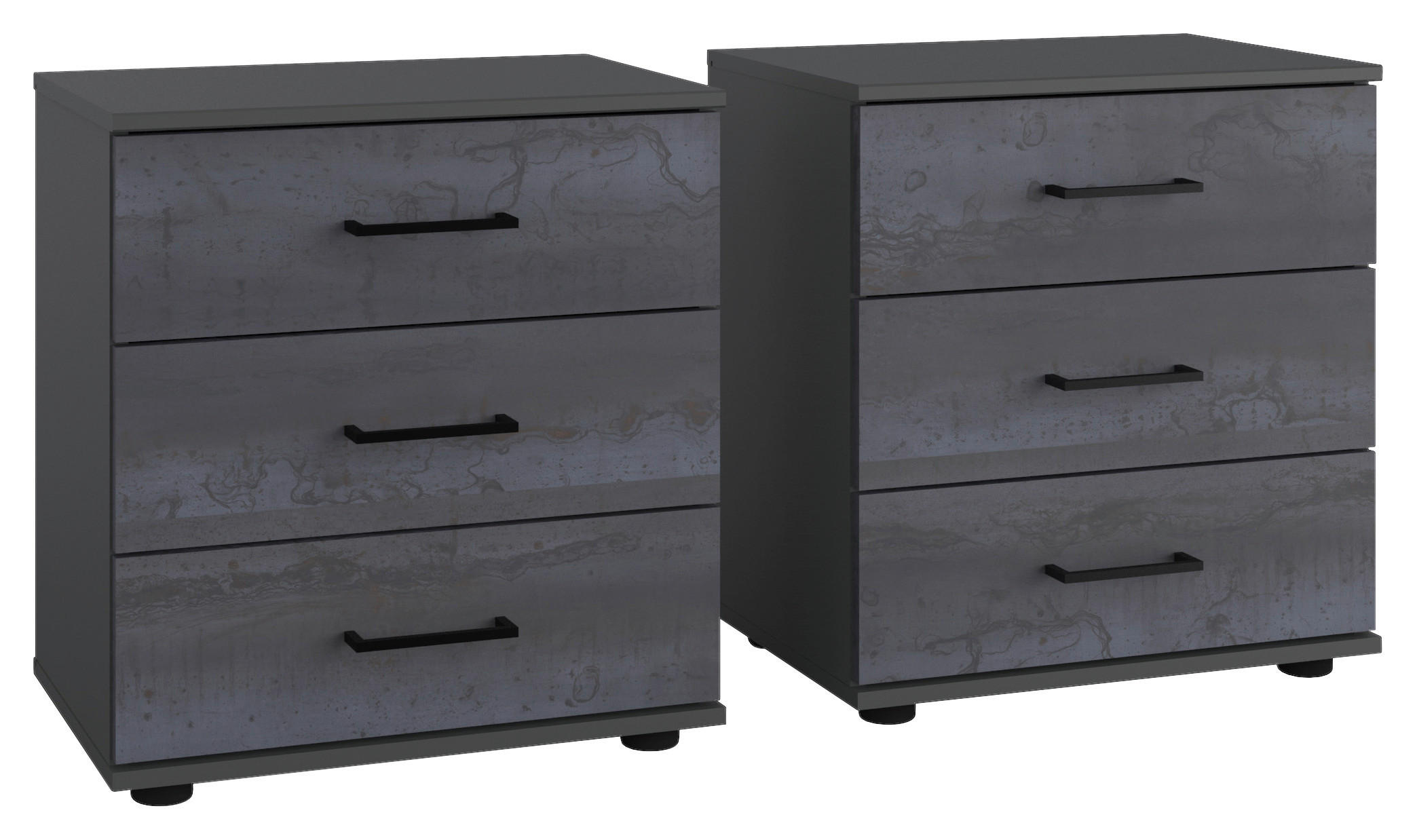 Nachtkonsolen Kopenhagen dunkelgrau B/H/T: ca. 52x58x38 cm Kopenhagen - Graphit/dunkelgrau (52,00/58,00/38,00cm)