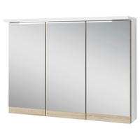 Spiegelschrank MARINO weiß matt Eiche Sonoma Nachbildung B/H/T: ca. 80x60x20 cm MARINO - Eiche/weiß (80,00/60,00/20,00cm) - byLIVING