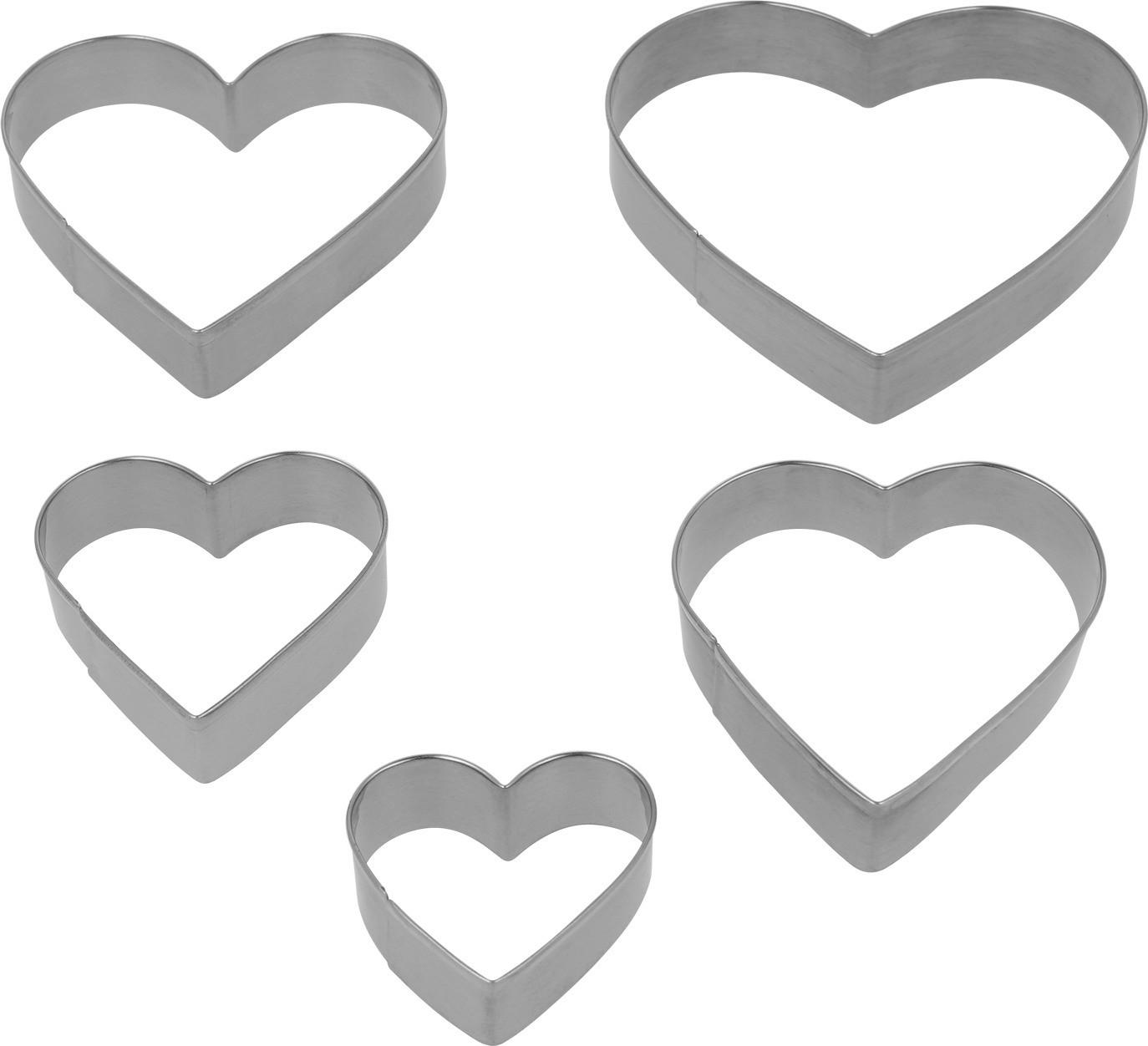 Haushaltshelfer silber Edelstahl B/H/L: ca. 8,5x14,5x1,5 cm Ausstecher_5erSet Herz - silber (1,50/8,50/14,50cm)