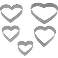 Haushaltshelfer silber Edelstahl B/H/L: ca. 8,5x14,5x1,5 cm Ausstecher_5erSet Herz - silber (1,50/8,50/14,50cm)
