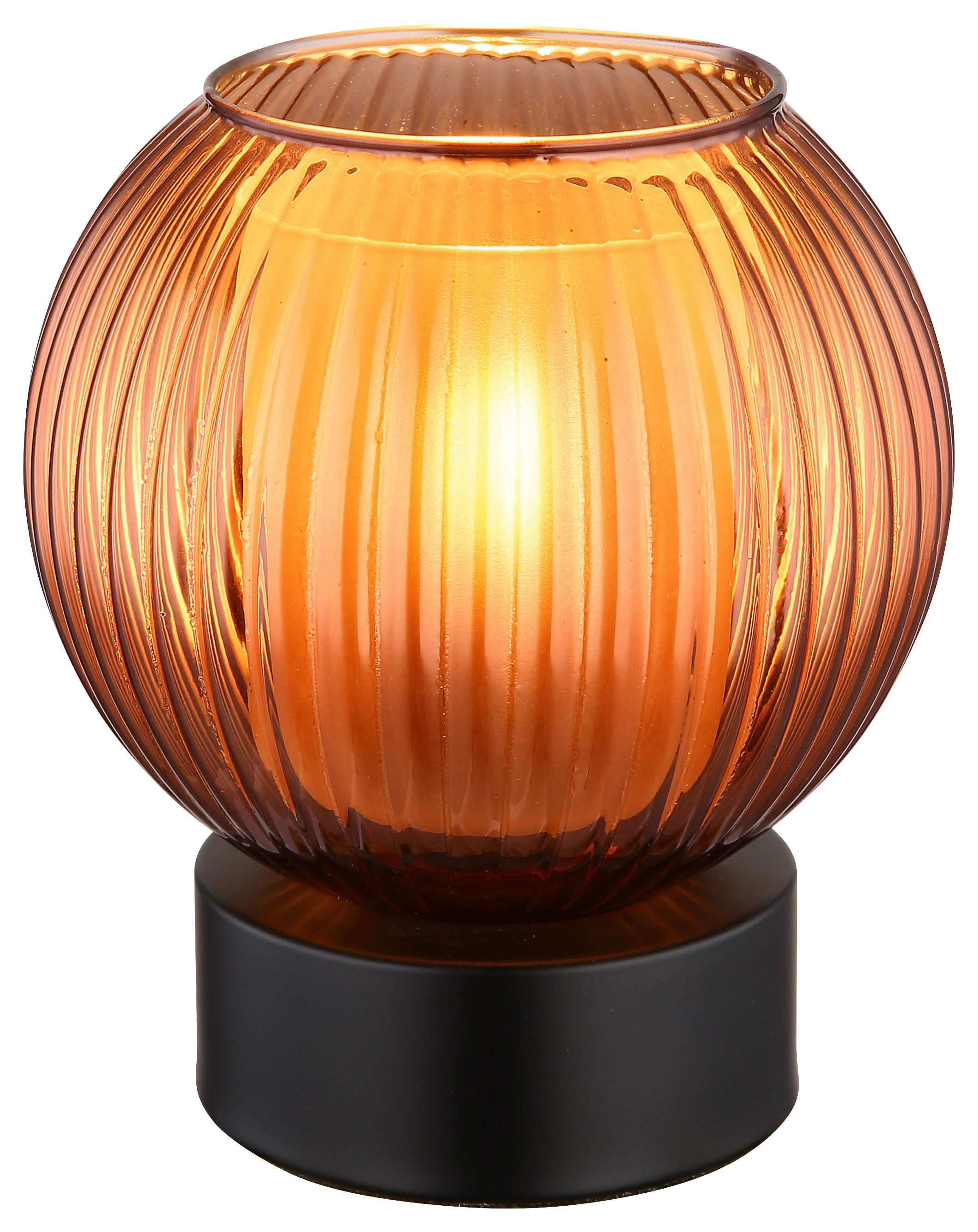 GLOBO Tischleuchte schwarz bronze Metall Glas H/D: ca. 17x15 cm E27 1 Brennstellen Tischleuchte_Zumba_bronze - schwarz/bronze (15,00/17,00cm) - GLOBO