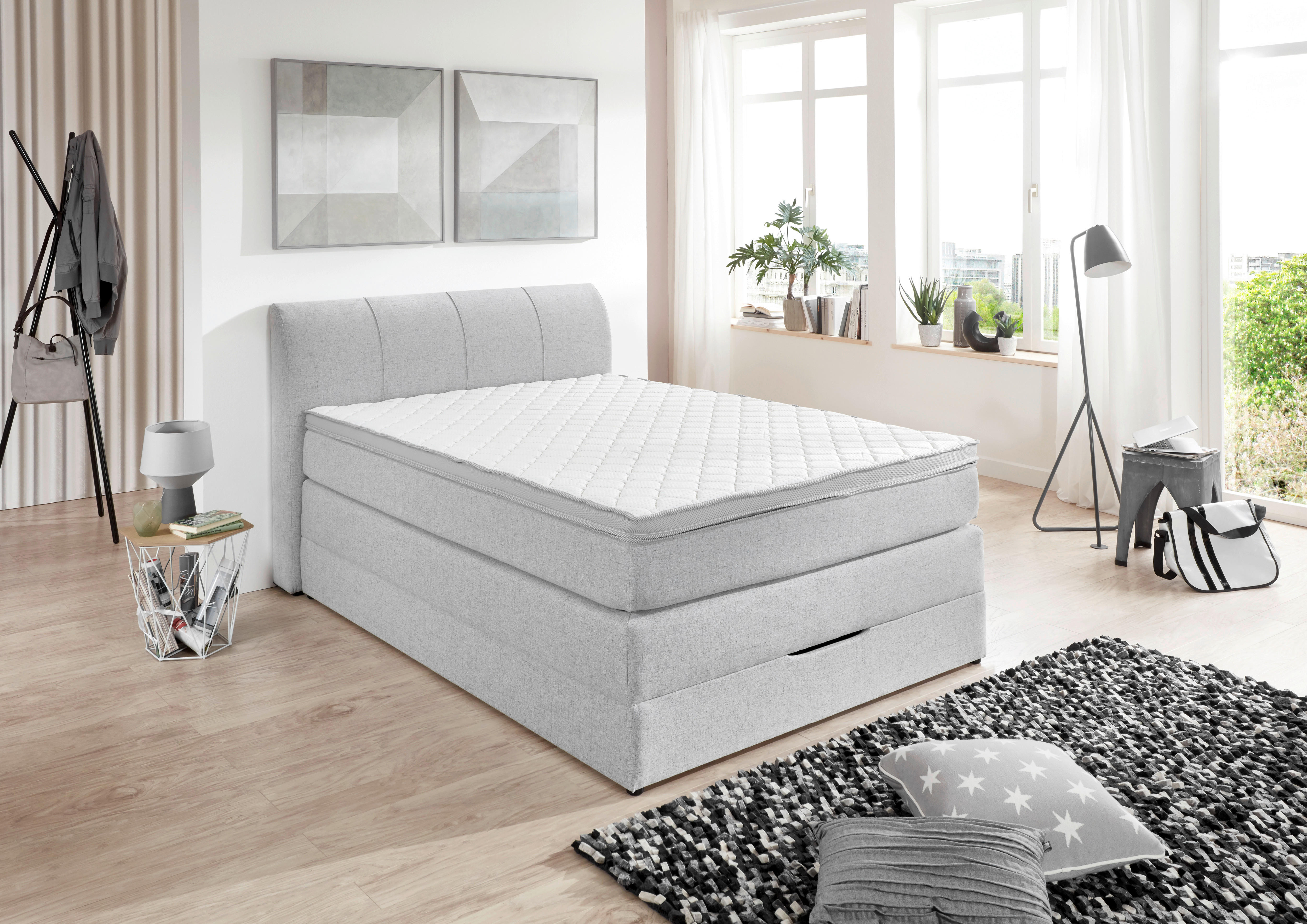 Boxspringbett Modesto Silbergrau Modesto - Silbergrau (128,00/106,00/216,00cm)