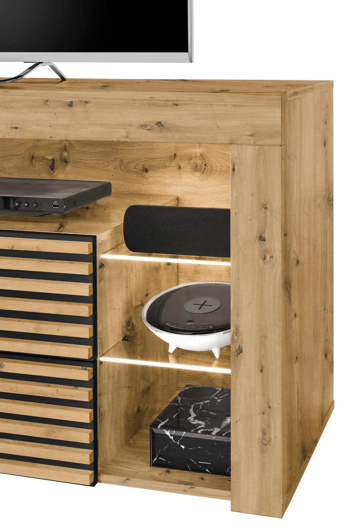 TV-Lowboard Goal 2.0 Eiche Artisan Nachbildung B/H/T: ca. 179x67x44 cm Goal 2.0 - Eiche (179,00/67,00/44,00cm)
