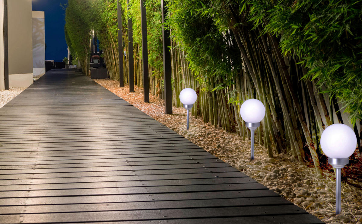 LED-Kugelerdspieß 4111323 weiß Kunststoff H/D: ca. 70x25 cm LED Kugelerdspieß "BALL" 25 cm - weiß (25,00/70,00cm) - Näve Leuchten