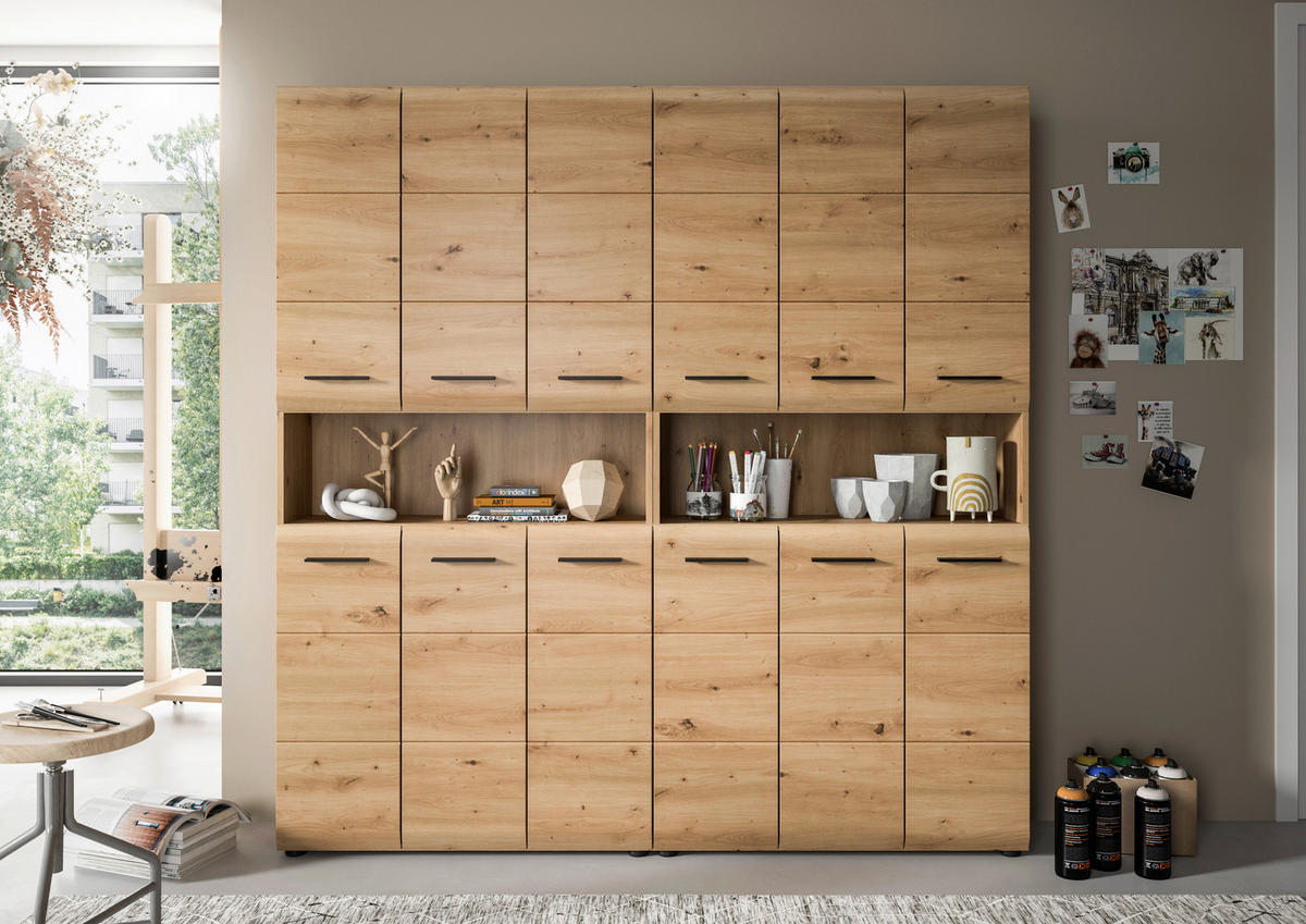 Badezimmer-Set Ice Artisan Oak Nachbildung B/H/T: ca. 180x185x30 cm Ice - (180,00/185,00/30,00cm) - xonox.home