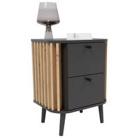 Nachtkonsole PURE grau Eiche Artisan Nachbildung B/H/T: ca. 45x60x33 cm PURE - Eiche/grau (45,00/60,00/33,00cm) - xonox.home