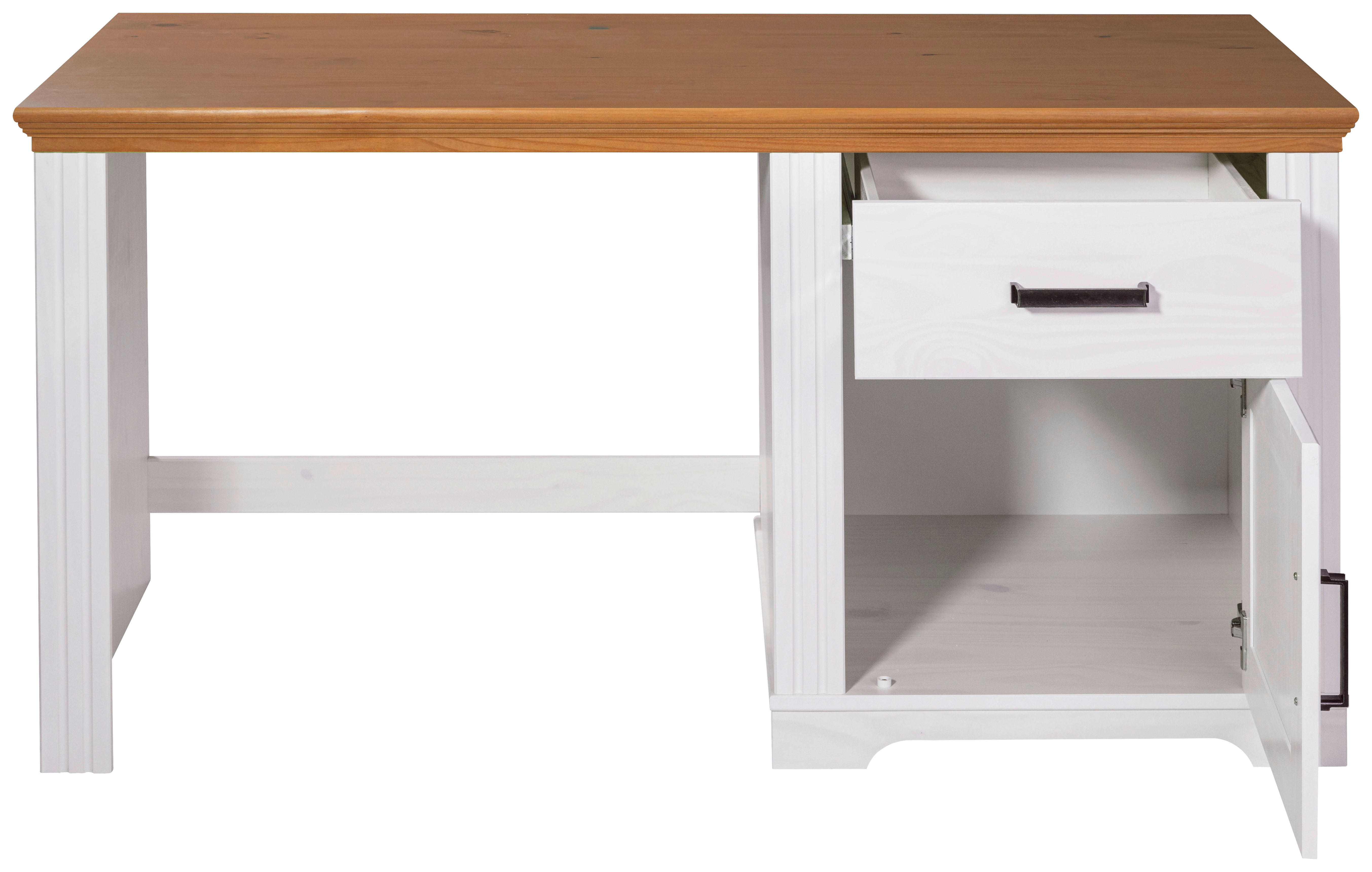 Schreibtisch Maluno weiß lackiert B/H/L: ca. 65x76x150 cm Maluno - weiß (150,00/65,00/76,00cm) - Inter Link