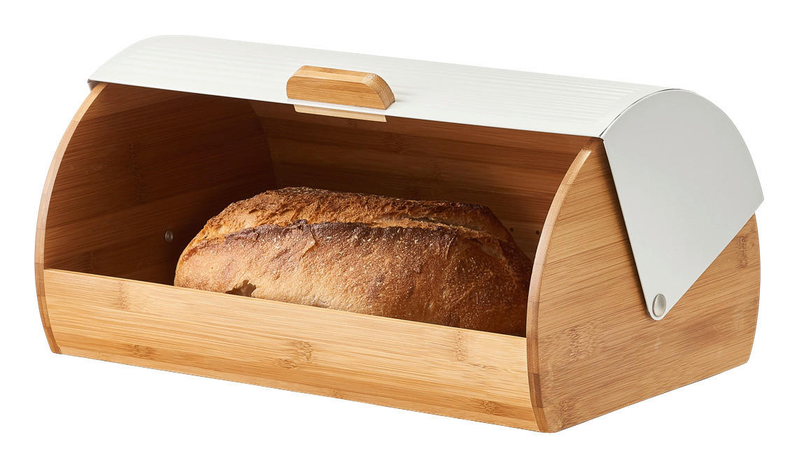 Zeller Brotkasten weiß Bambus B/H/L: ca. 27x19x39 cm Brotkasten - weiß/natur (39,00/27,00/19,00cm) - Zeller