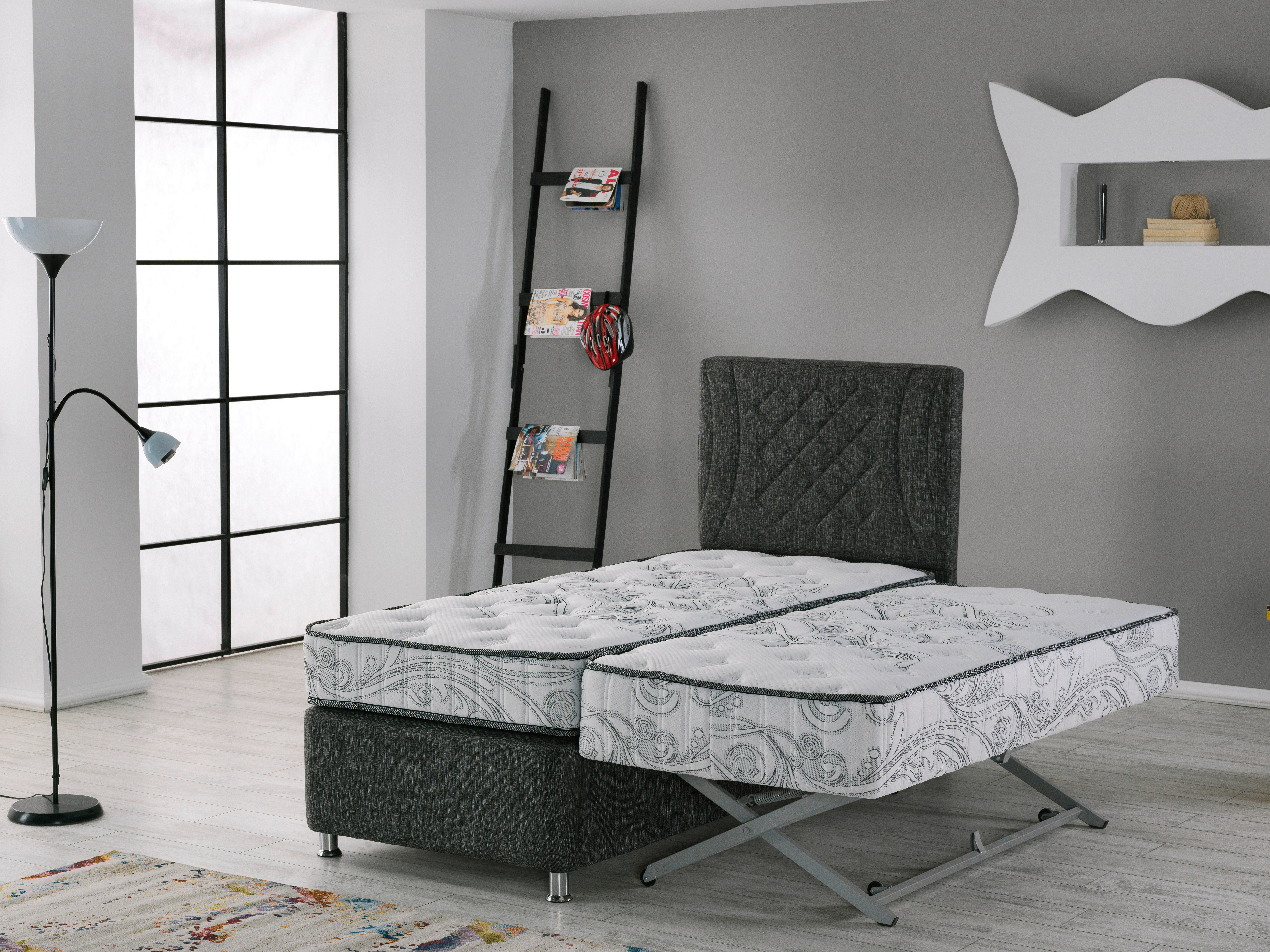 Polsterbett Comet grau Comet - grau (90,00/128,00/200,00cm)