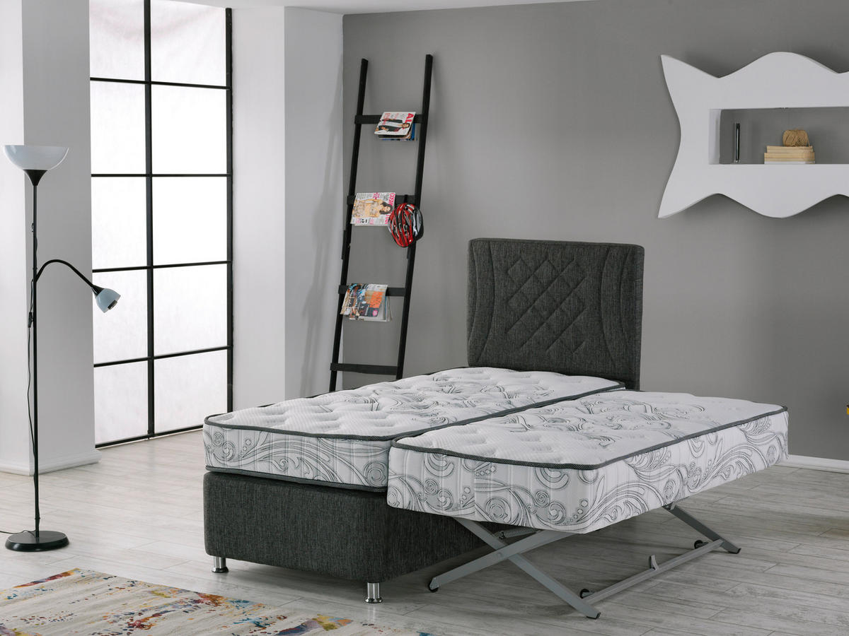 Polsterbett Comet grau Comet - grau (90,00/128,00/200,00cm)
