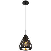 GLOBO Pendelleuchte schwarz Metall H/D: ca. 120x23 cm E27 1 Brennstellen HASSAN - schwarz (23,00/120,00cm) - GLOBO