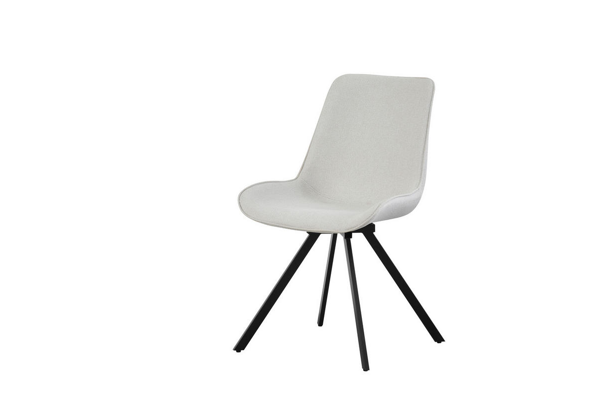 Drehstuhl EMILIA, 2er Set creme schwarz Webstoff B/H/T: ca. 52x85x61 cm EMILIA, 2er Set - creme/schwarz (52,00/85,00/61,00cm) - xonox.home