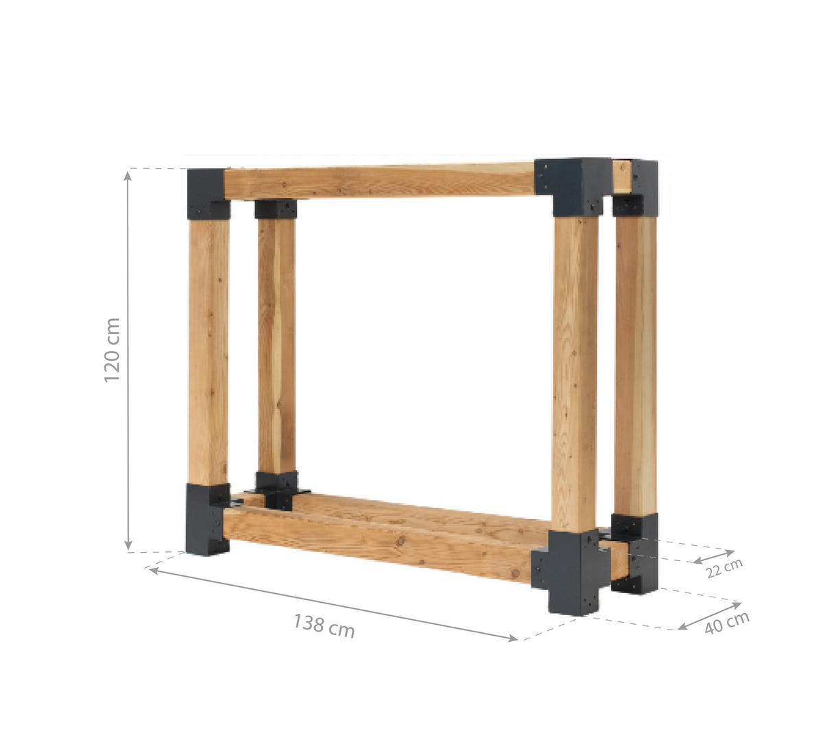 Westmann Kaminholzregal Michel natur B/H/L: ca. 40x120x138 cm Michel - natur (138,00/40,00/120,00cm) - Westmann