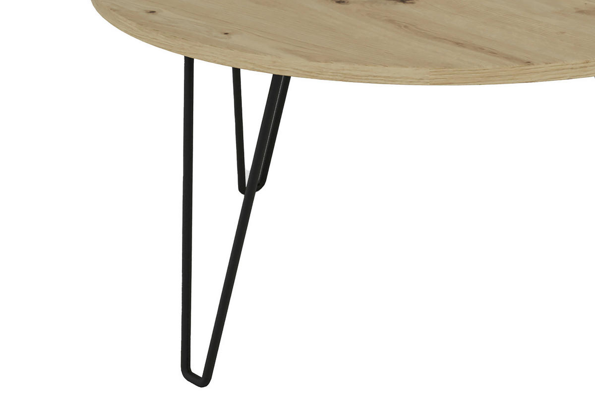 Couchtisch FLAIR Eiche Nachbildung schwarz pulverbeschichtet FLAIR - Eiche/schwarz - byLIVING