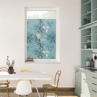 LICHTBLICK Fensterfolie Aqua Floral Floral Aqua Floral blau B/L: ca. 50x50 cm Aqua Floral - blau (50,00/50,00cm) - LICHTBLICK