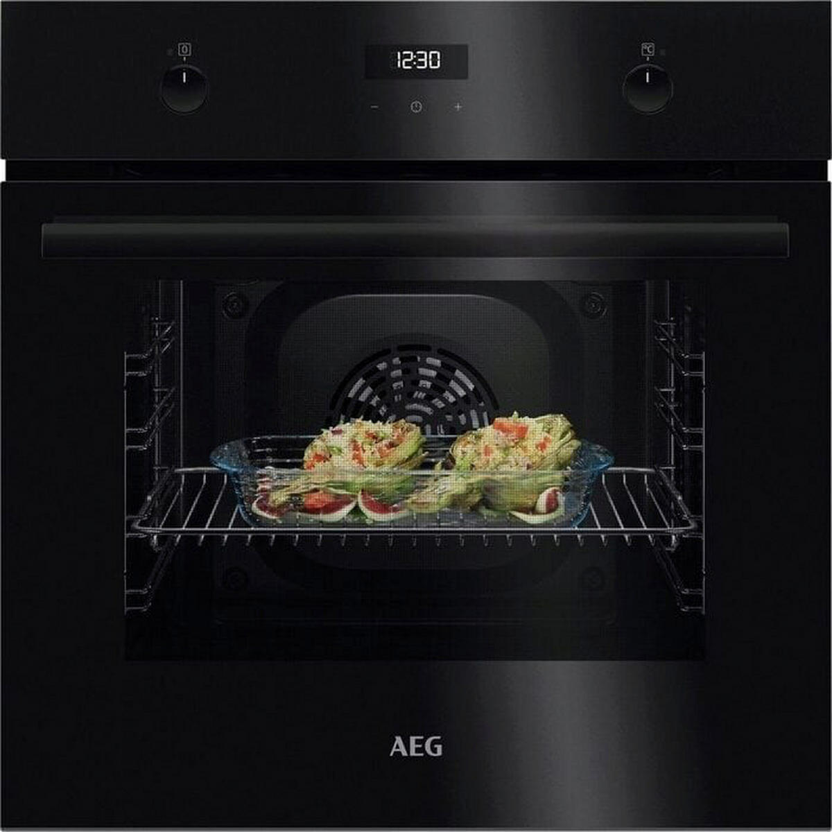 AEG Einbaubackofenset AB11B schwarz B/H/T: ca. 56x59x55 cm AB11B - schwarz (56,00/59,00/55,00cm) - AEG