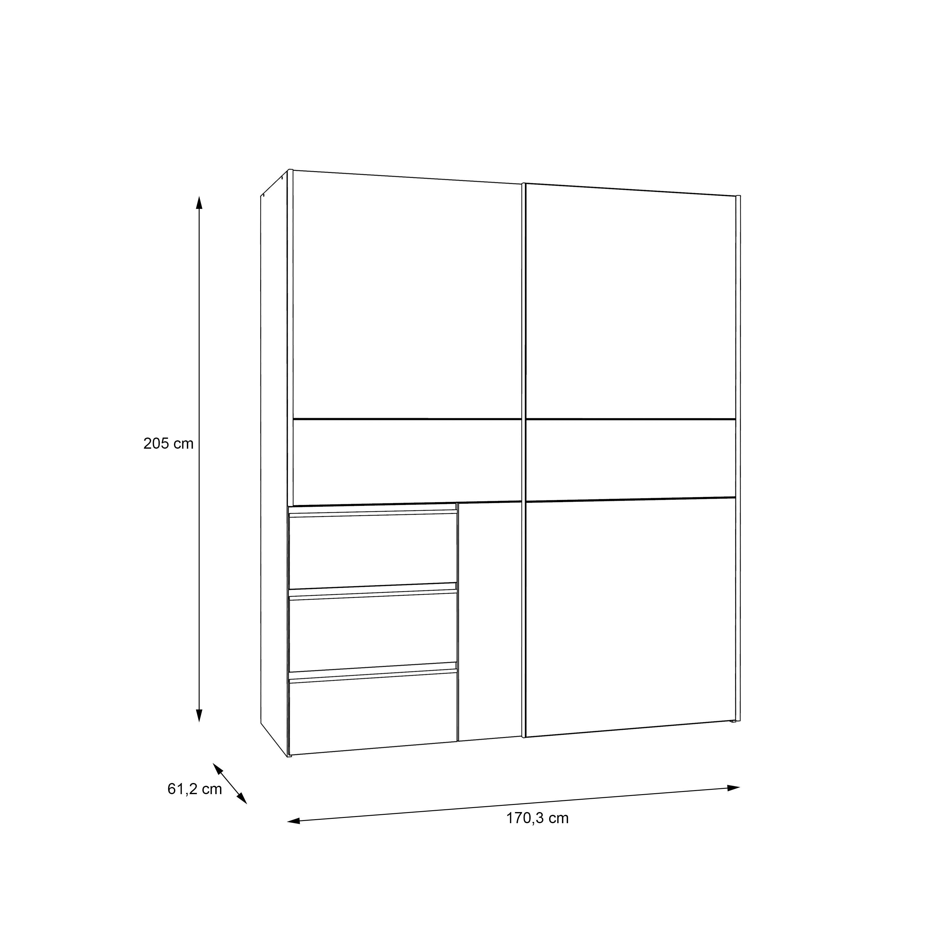 Schwebetürenschrank  weiß B/H/T: ca. 1...